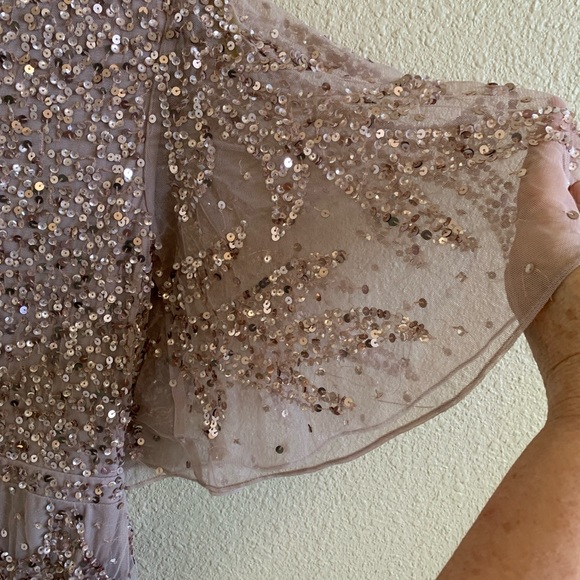 Mac Duggal SEQUINED BUTTERFLY SLEEVE HIGH LOW GOWN 93681 NWT (4)🌴 - Picture 8 of 13